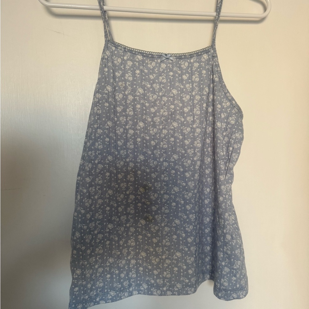 Floral Blue Spaghetti Strap Top